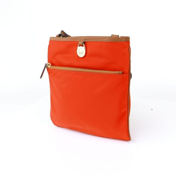 NWT Michael Kors Nylon Large Pocket Crossbody Bag Mandarin Orange - Picture 6 of 11